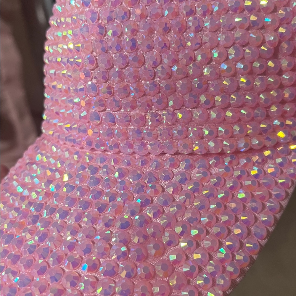 Pink Rhinestone Bling Baseball Cap - Picture 4 of 4